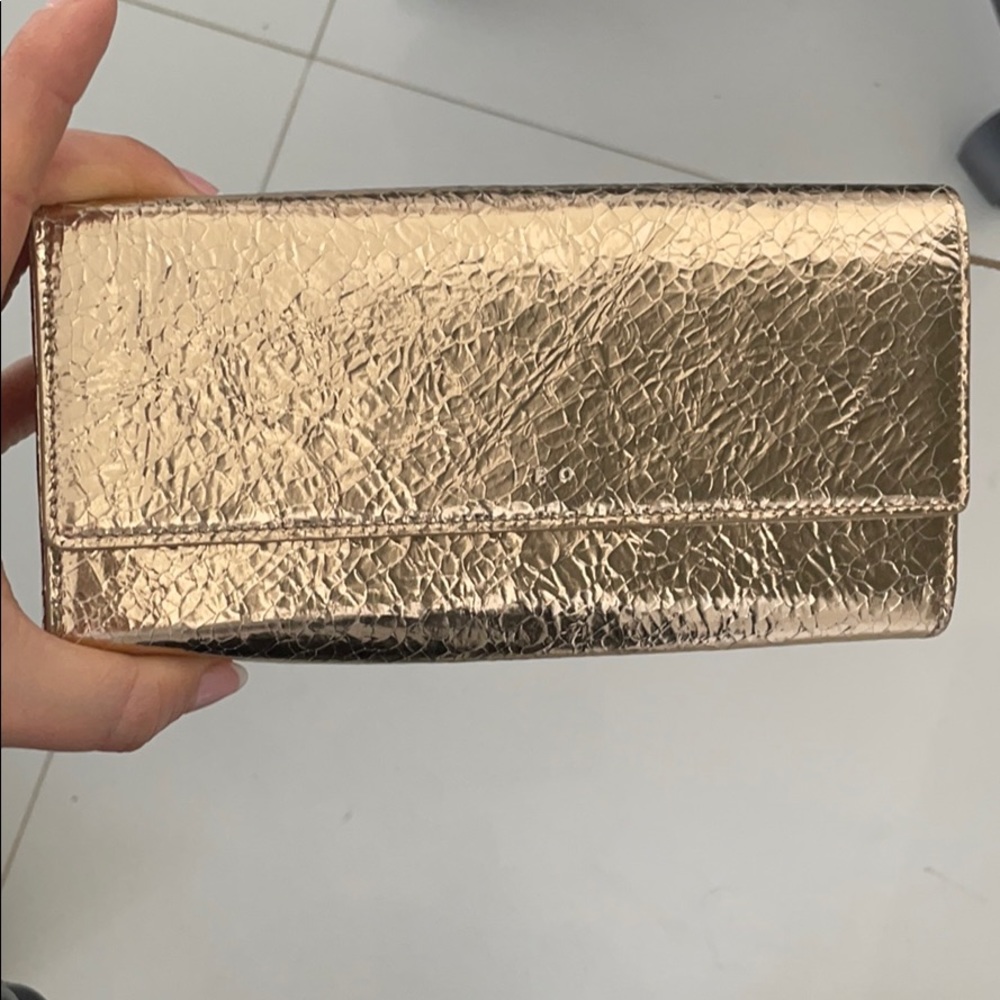 IRO gold metallic wallet